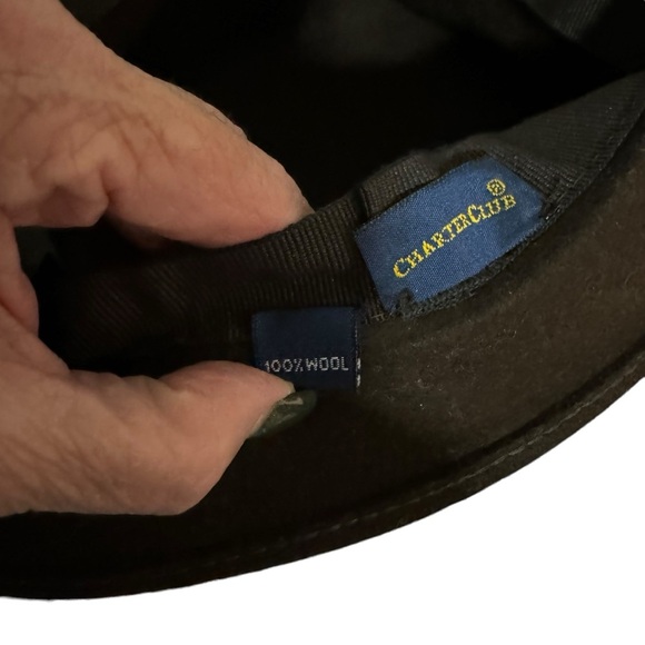 Charter club - 100% wool hat - brown with leopard print wrap - Picture 7 of 7